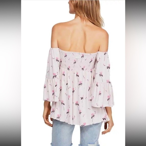 Free People Lana Off Shoulder Tunic Floral Size XS | MSRP $98 OB938678 Pink NWT - Picture 4 of 9
